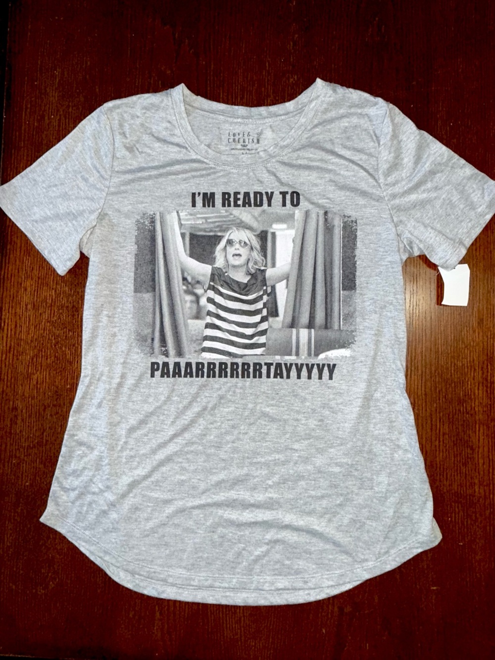 Soft Gray “I'm Ready To PAAARRRRTAYYYY" Graphic T-shirt Sz Med (New w/ Tags)